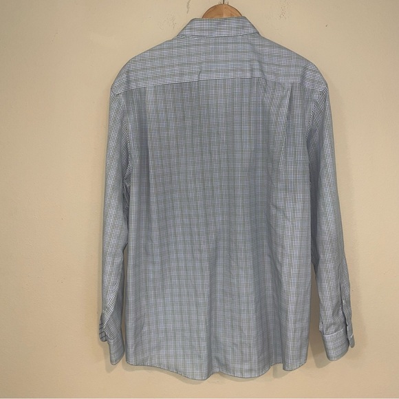 Jos A Bank Reserve Trad Fit Long Sleeve Button Down Shirt L Contrast Cuffs - Picture 5 of 9